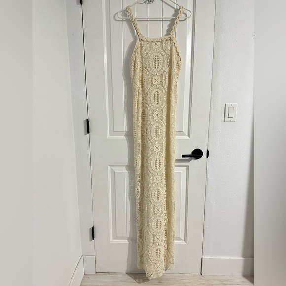 Alexis Crochet Maxi Dress in Ivory - Picture 1 of 10